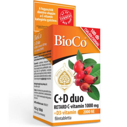 BioCo C+D duo RETARD C-vitamin 1000 mg + D3-vitamin 2000NE
