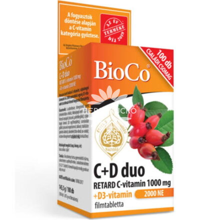 BioCo C+D duo RETARD C-vitamin 1000 mg + D3-vitamin 2000NE