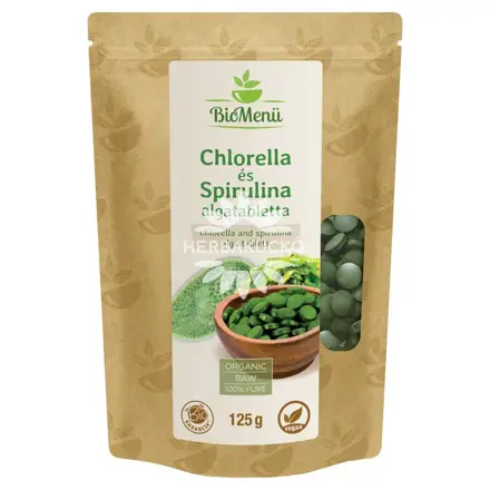 BioMenü BIO CHLORELLA a SPIRULINA ALGA tablety 125 g
