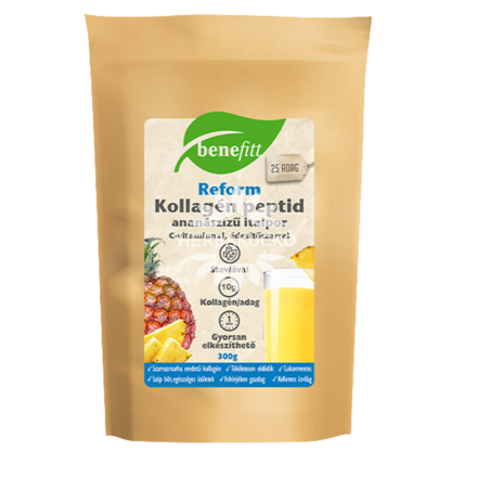 Benefitt Reform Kollagén peptid - ananász ízű + C-vit. 