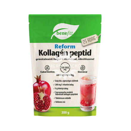 Benefitt Reform Kollagén peptid gránátalma ízű + C-vit., 300g