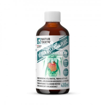 Natur Tanya® VEGÁN BÉLRADÍR PLUSZ - Folyékony Koncentrátum 3 féle rosttal, 7500 mg aktív hatóanyagból, 480 ml