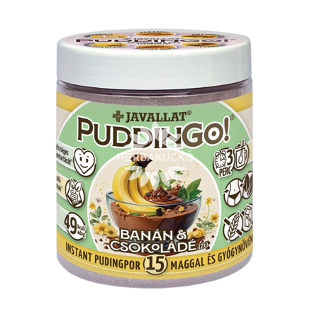 PuddinGo!® Banán és csokoládé ízű instant pudingpor, 300g