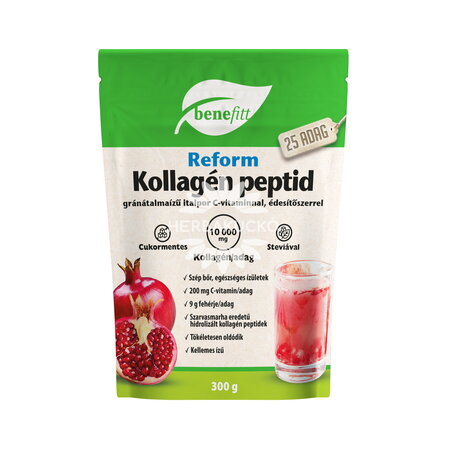 Benefitt Reform Kollagén peptid gránátalma ízű + C-vit., 300g Benefitt Reform Kollagén peptid gránátalma ízű + C-vit., 300g