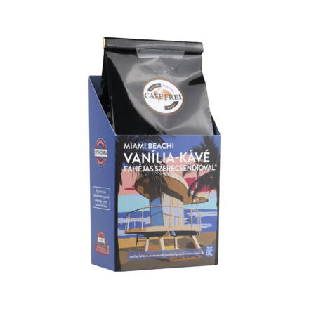 CAFE FREI Miami Beachi vanília-kávé, fahéjas szerecsendióval – szemes -  125 g